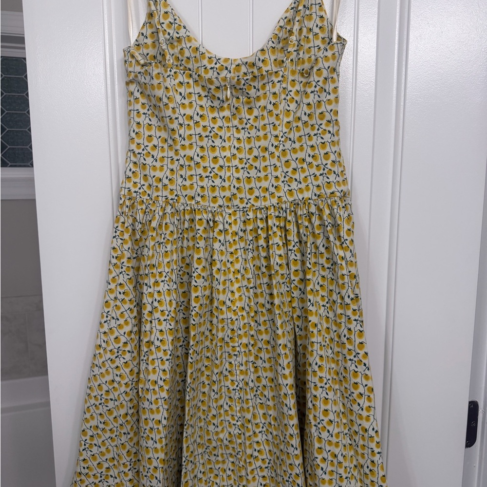 Staud Dena Yellow Lemon Print Maxi Dress - Size 10 - Picture 6 of 10